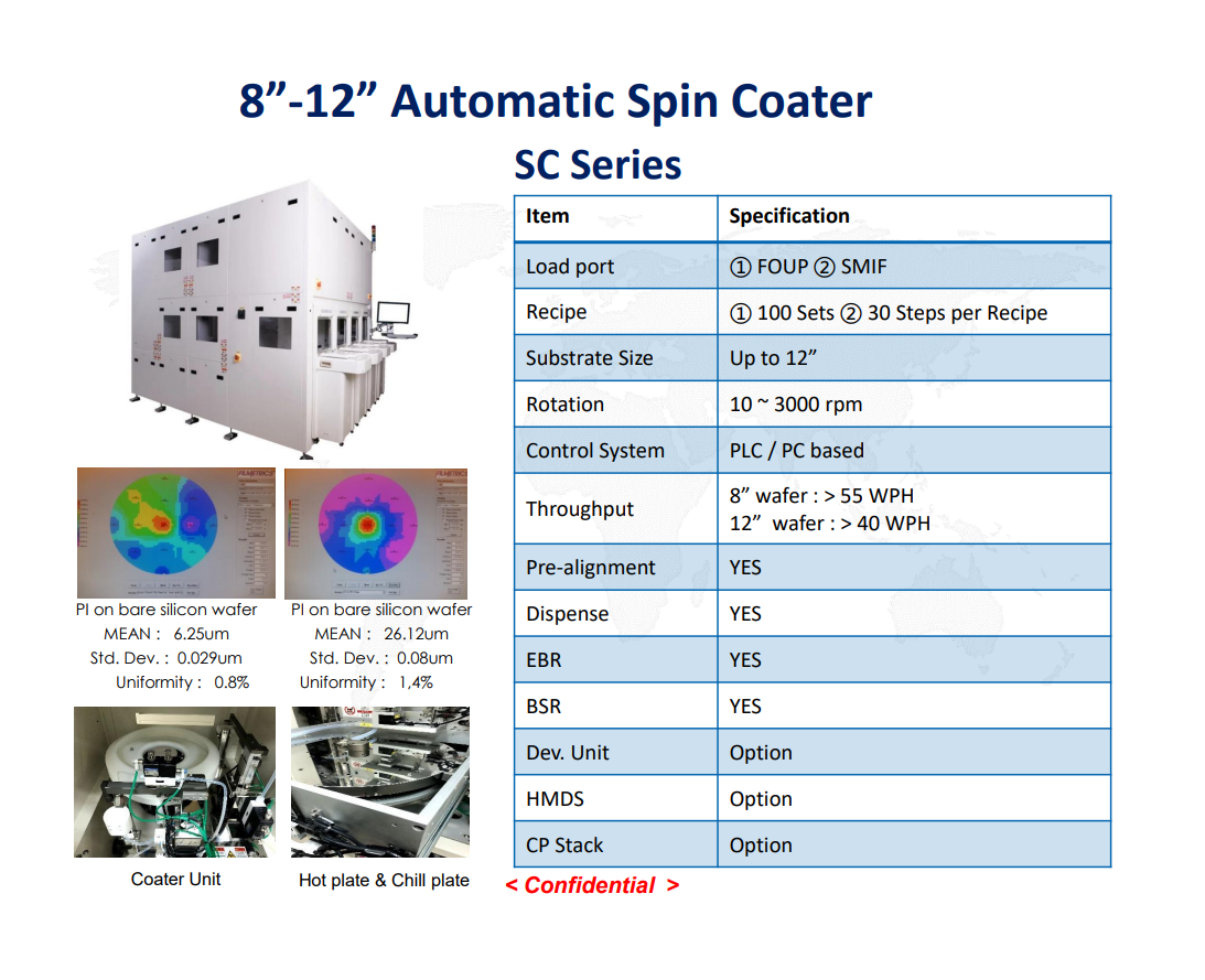 8”-12” Automatic Spin Coater
SC Series